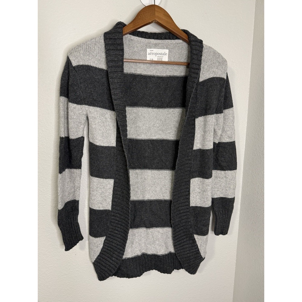 Aeropostale Women's Long Sleeve Cardigan Size Small Gray VTG Y2K 2000s